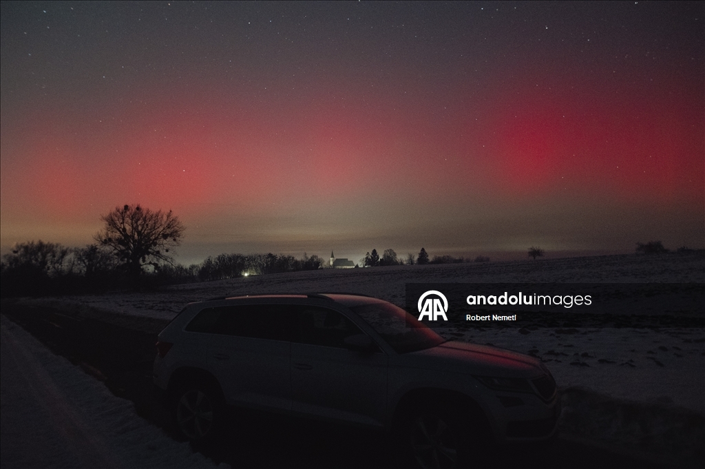 Над Венгрией появилось Северное сияние