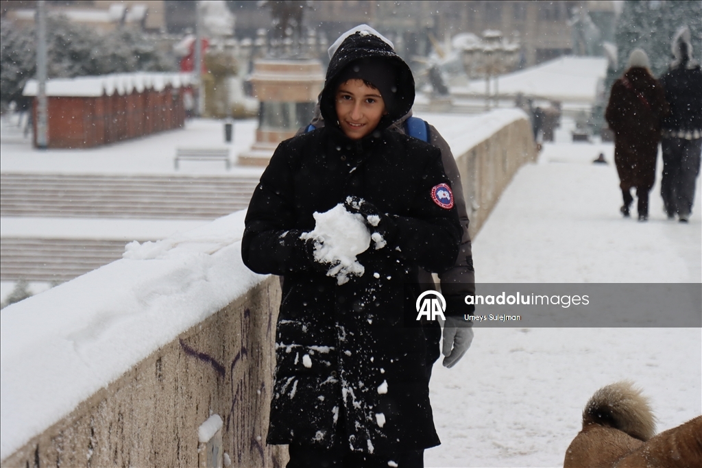 Snowfall in Skopje