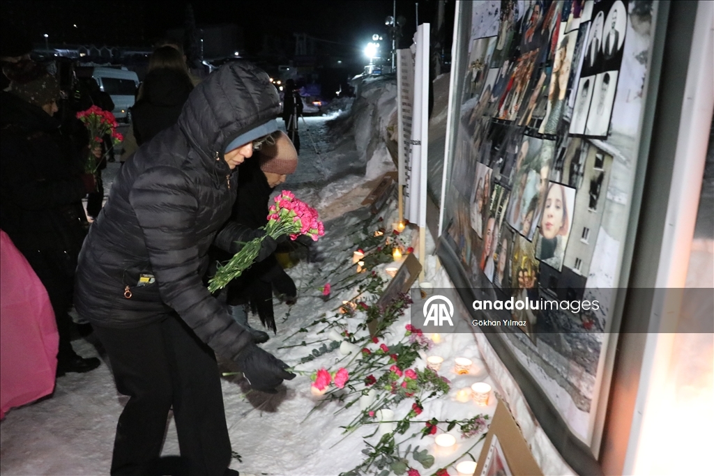 Kartalkaya'daki Grand Kartal Otel yangınında hayatını kaybedenler anıldı