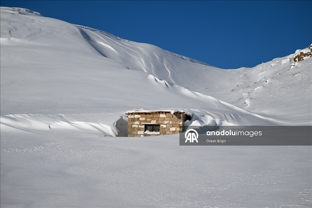 Li Wanê li taxên ku stûriya berfê ji 2 metreyan derbas bûye zivistan dijwar derbas dibe