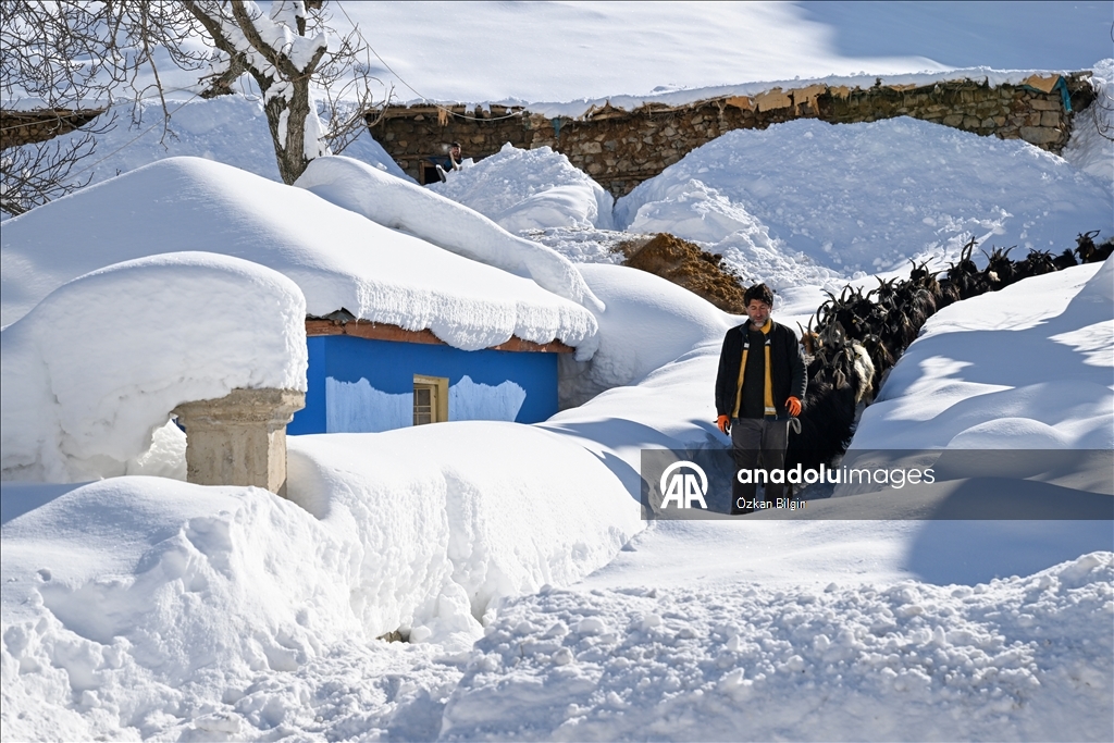 Li Wanê li taxên ku stûriya berfê ji 2 metreyan derbas bûye zivistan dijwar derbas dibe