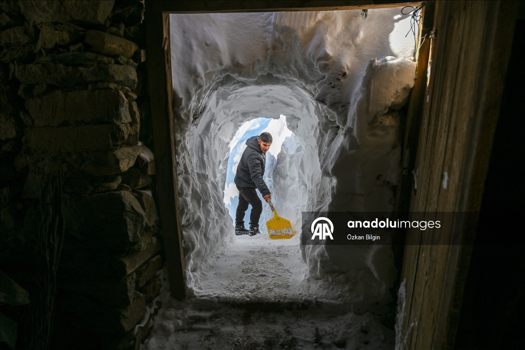 Li Wanê li taxên ku stûriya berfê ji 2 metreyan derbas bûye zivistan dijwar derbas dibe