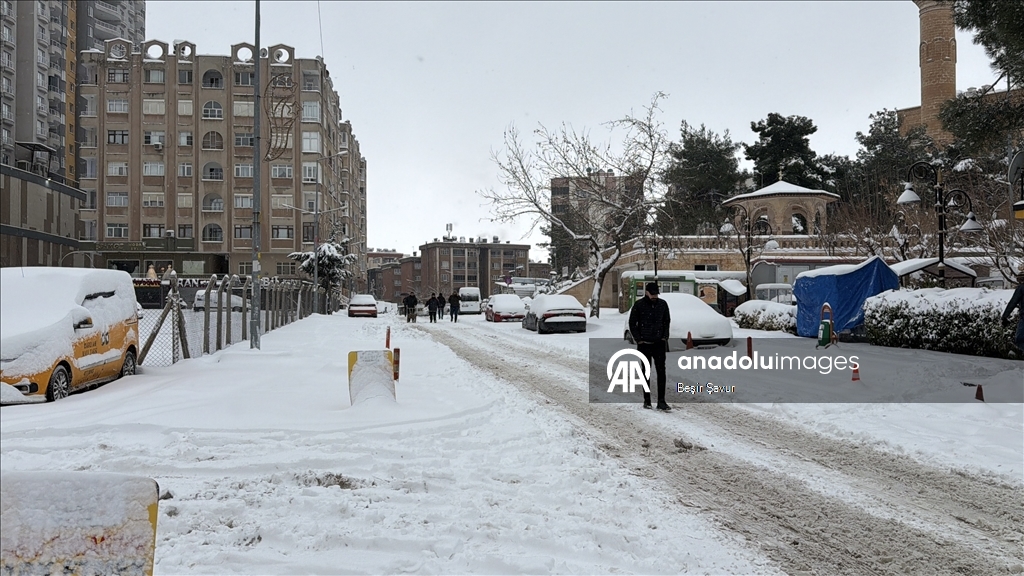 Mardin'de kar yağışı