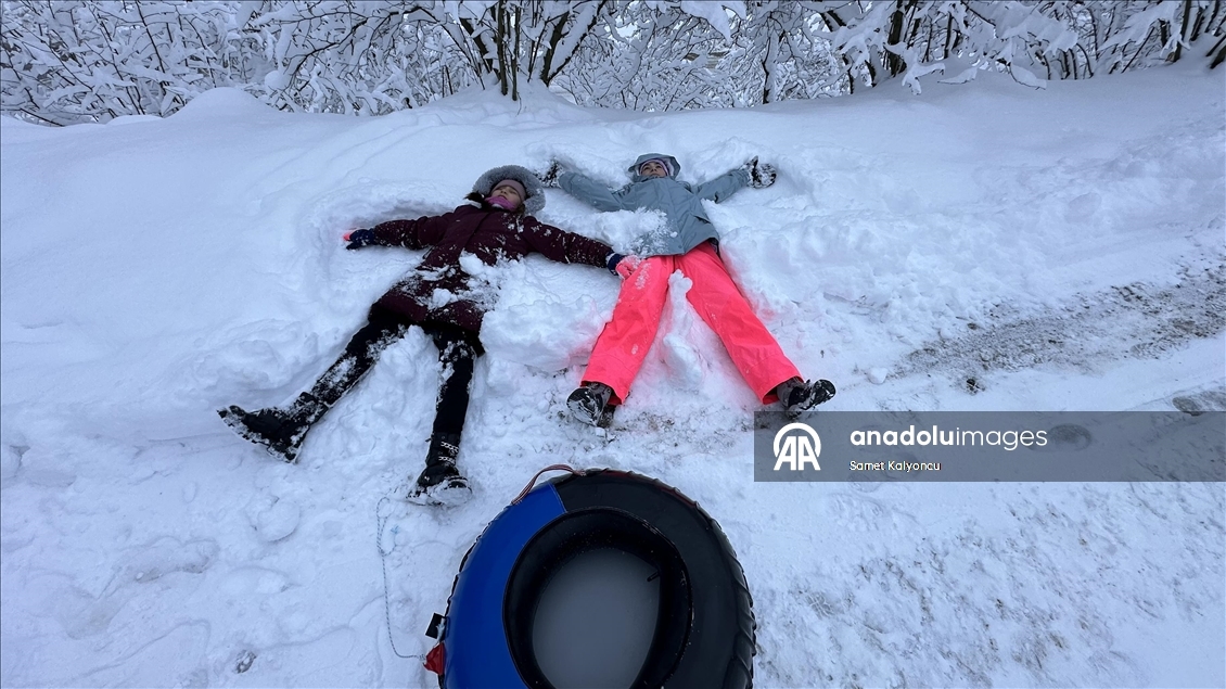 Düzce'deki Yanık Yaylası ve çevresindeki kar manzarası görüntülendi