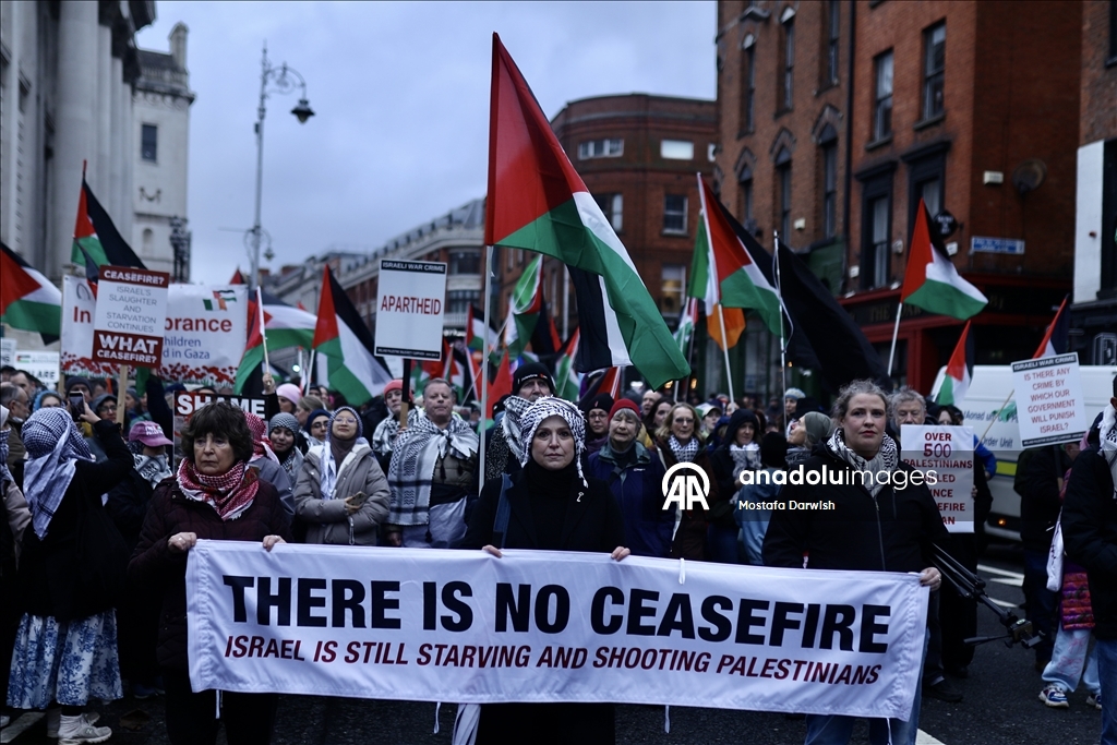 Dublin'de Filistin'e destek eylemi düzenlendi
