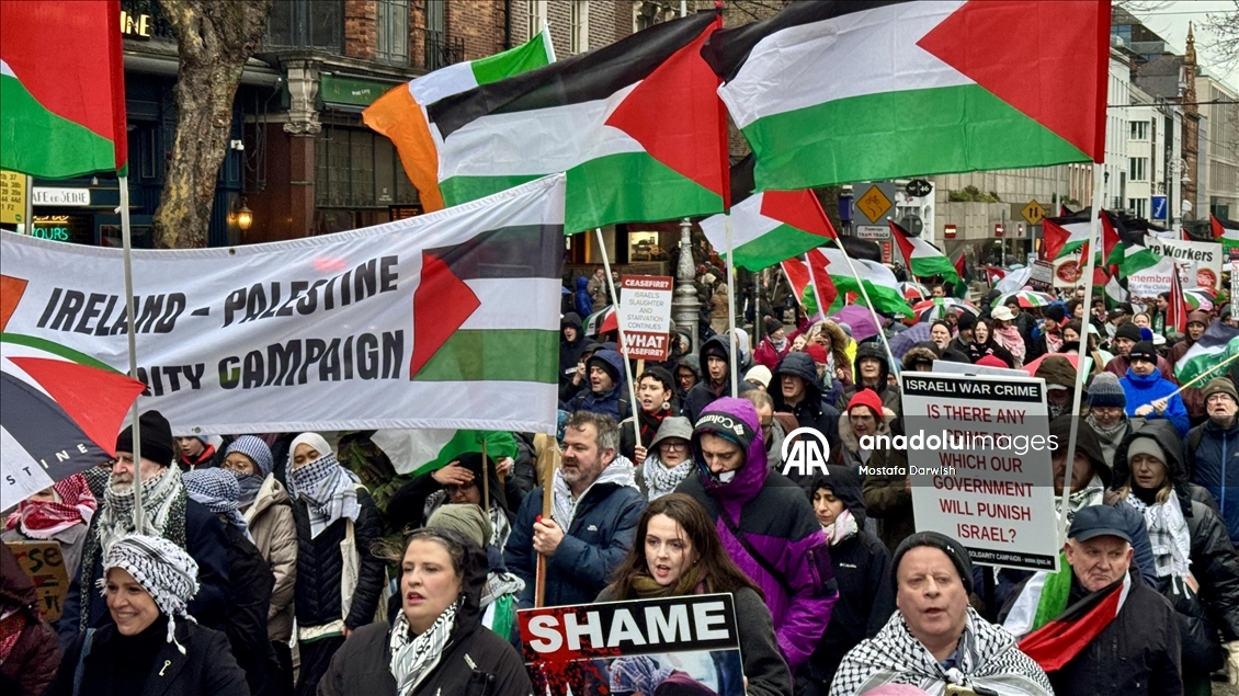 Dublin'de Filistin'e destek eylemi düzenlendi