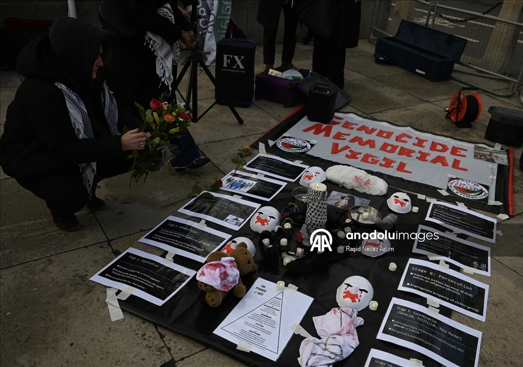 Londra’da Filistin için “Soykırım Anma Nöbeti”