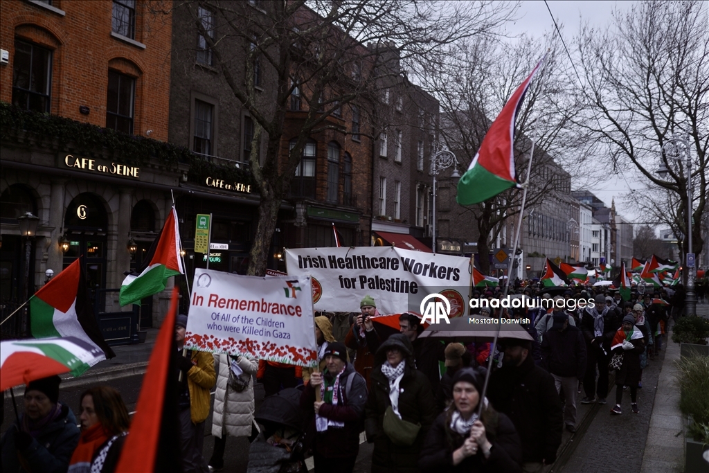 Dublin'de Filistin'e destek eylemi düzenlendi