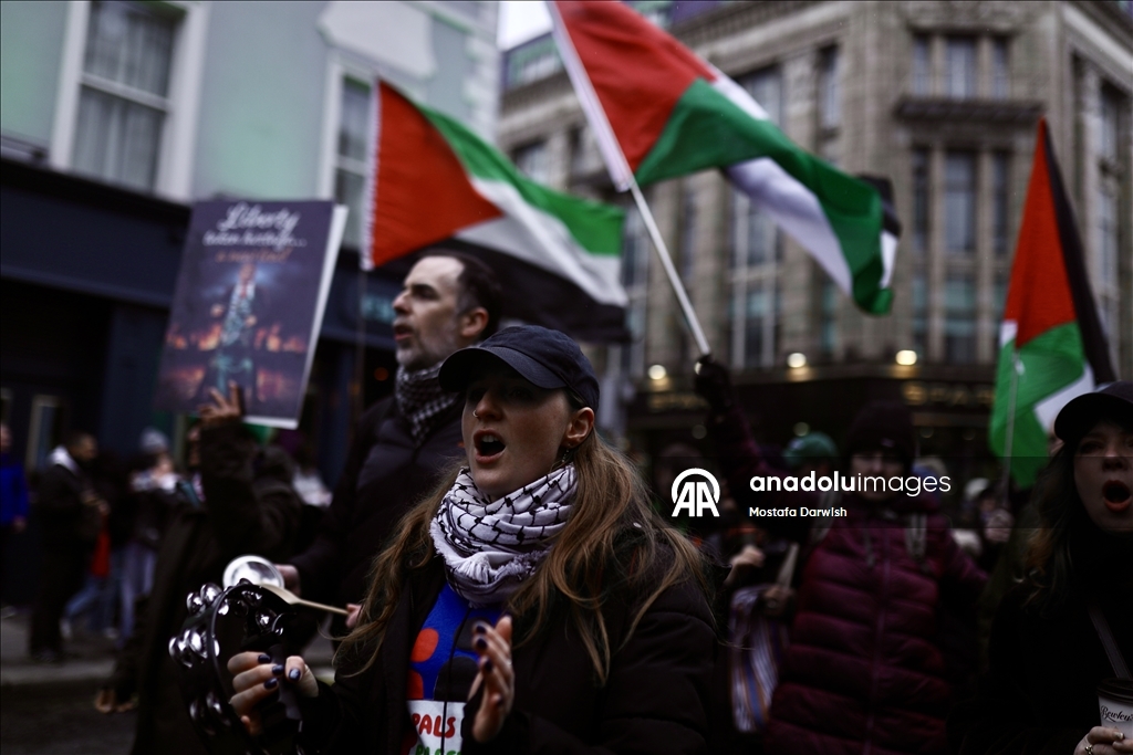 Dublin'de Filistin'e destek eylemi düzenlendi