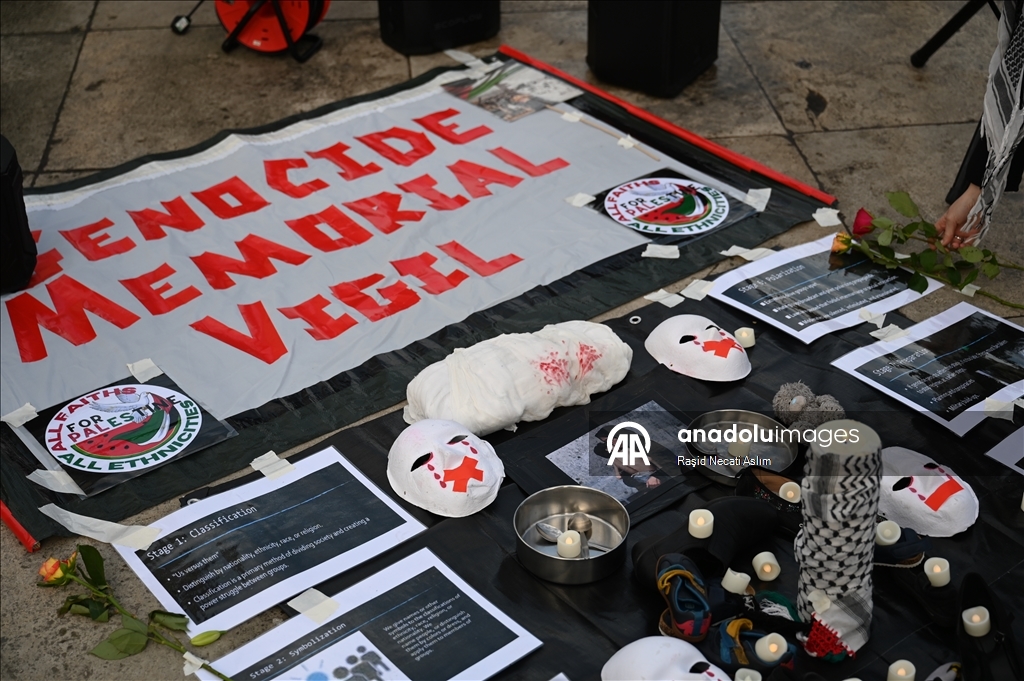 Londra’da Filistin için “Soykırım Anma Nöbeti”