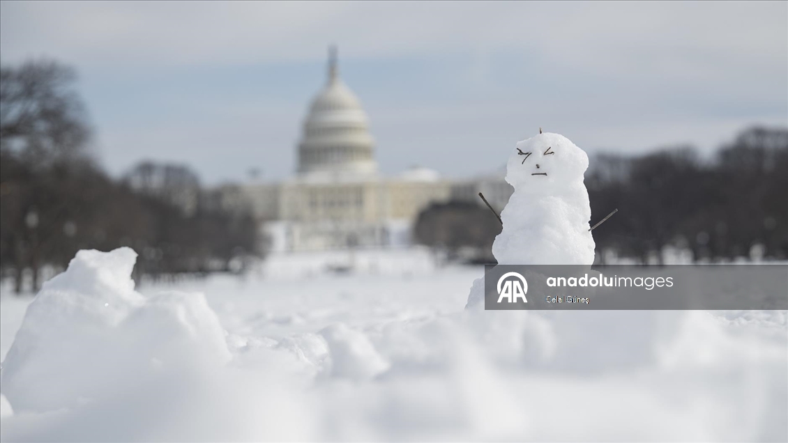 Washington'da şiddetli kar yağışı kenti beyaza bürüdü