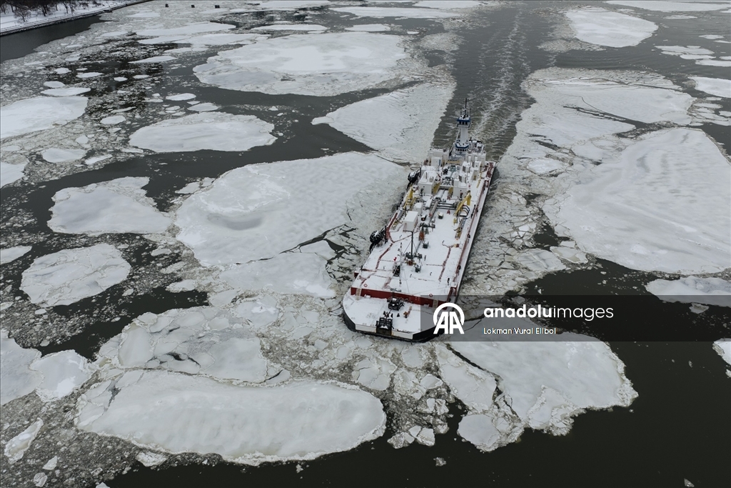New York’ta dondurucu soğuklar Hudson Nehri’ni kısmen dondurdu 