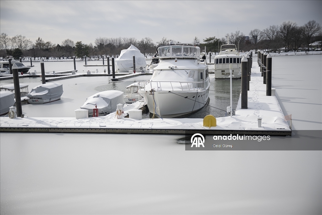 Washington'da şiddetli kar yağışı kenti beyaza bürüdü