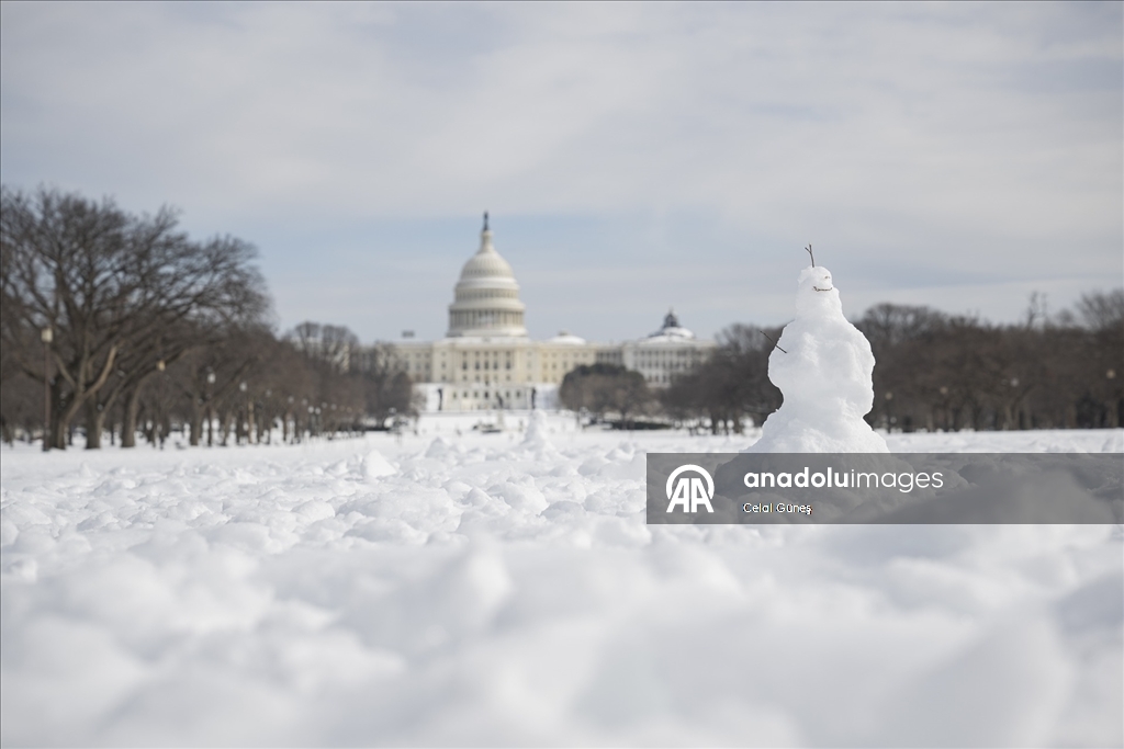 Washington'da şiddetli kar yağışı kenti beyaza bürüdü