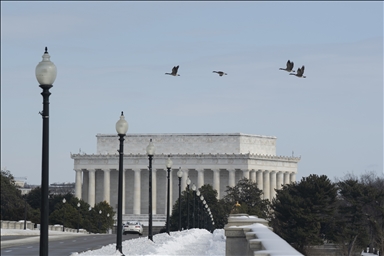 Вашингтон накрыло снегом