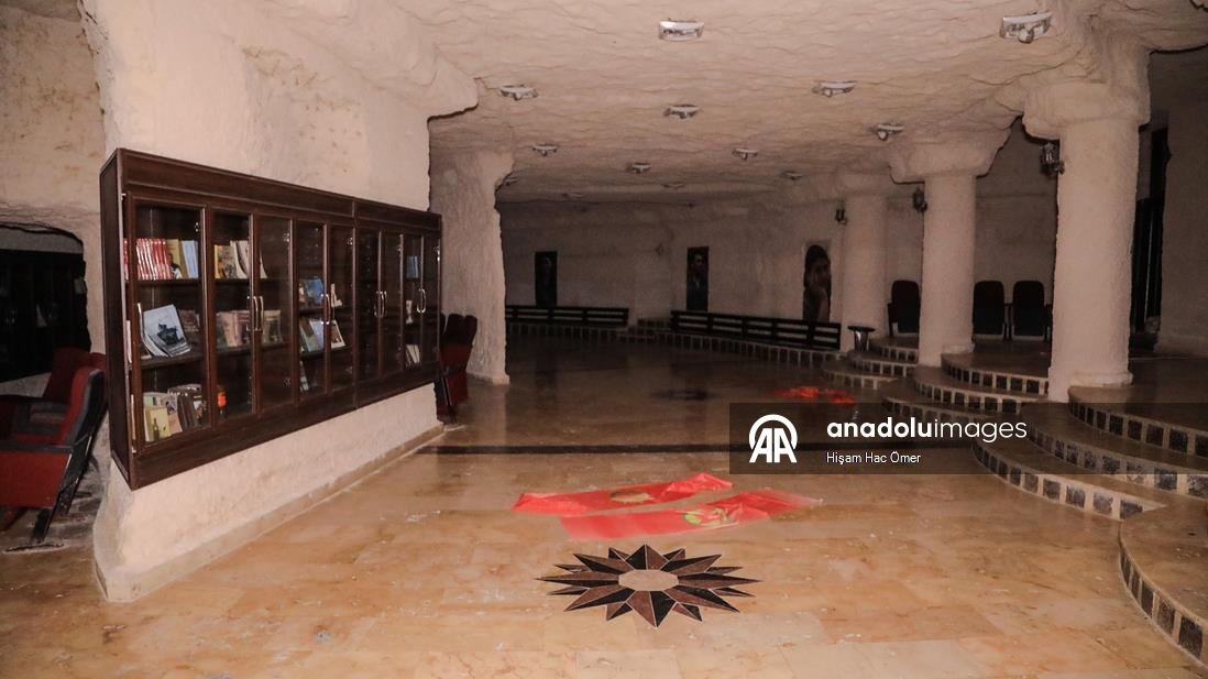 AA, terör örgütü YPG'nin Aynularab'a bağlı Sırrin beldesinde inşa ettiği "yer altı şehrini" görüntüledi