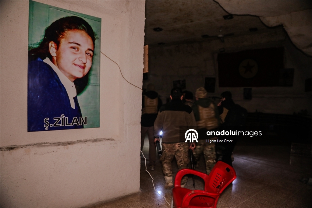 AA, terör örgütü YPG'nin Aynularab'a bağlı Sırrin beldesinde inşa ettiği "yer altı şehrini" görüntüledi