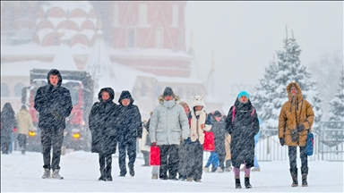 Moskova'da kar fırtınası