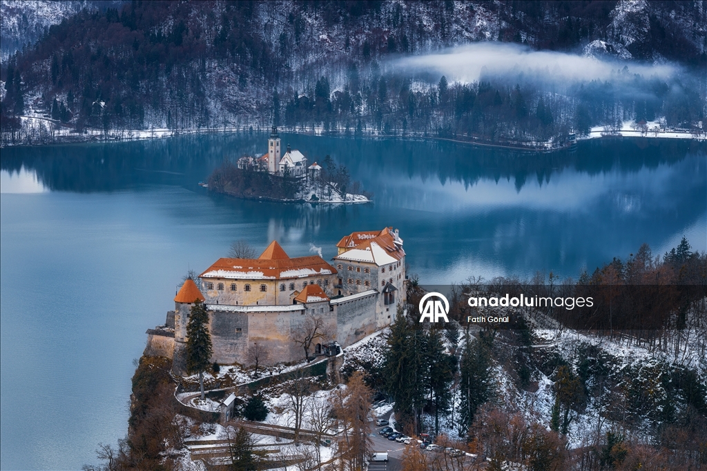 Slovenia's Lake Bled offers stunning views as fog blankets historic island
