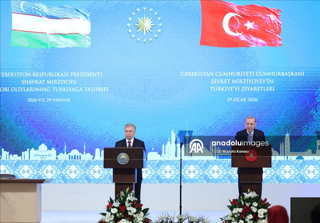 Özbekistan Cumhurbaşkanı Mirziyoyev, Cumhurbaşkanı Erdoğan ile ortak basın toplantısında konuştu