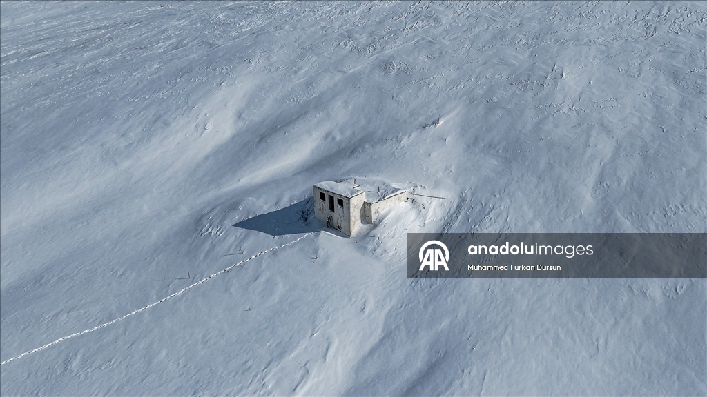 Ağrı'nın Hamur ve Taşlıçay ilçelerine bağlı köylerde yoğun kar yağışı 