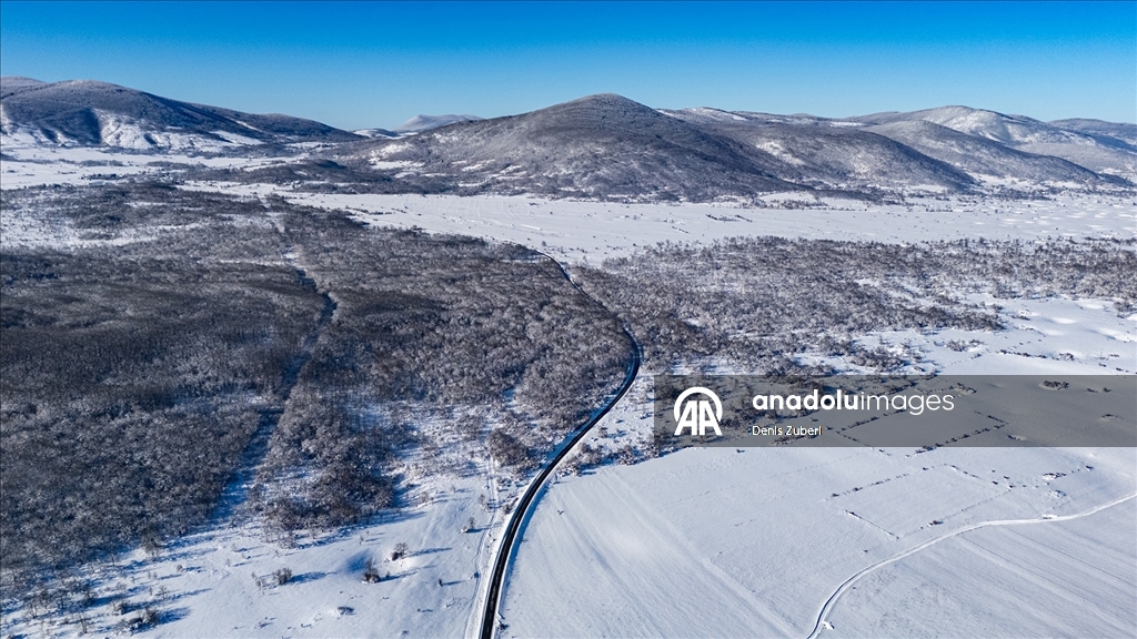 Bosna Hersek’te Vrtoce köyü beyaza büründü