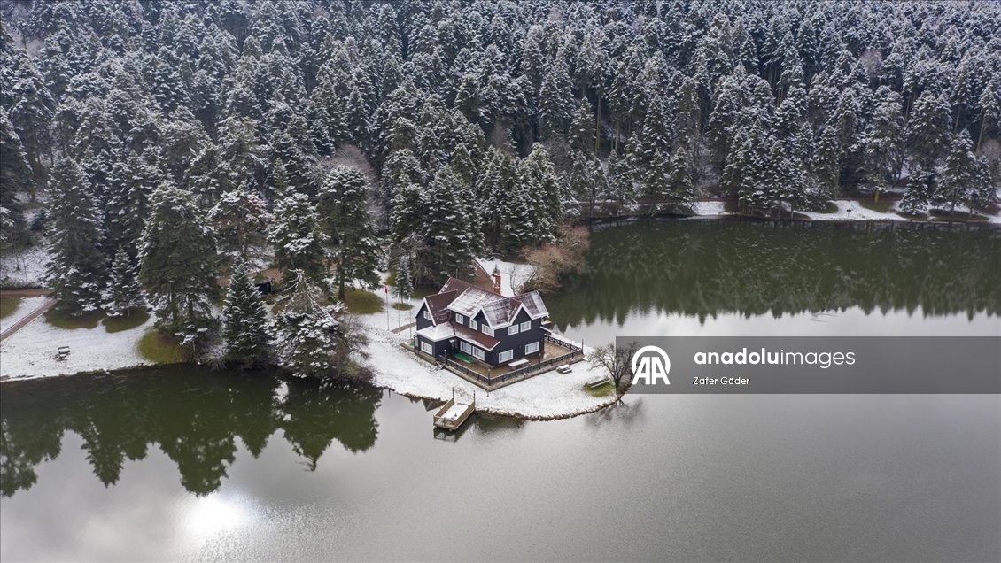 Gölcük Tabiat Parkı, Topuk Yaylası ve Karabük'teki ormanlar beyaza büründü