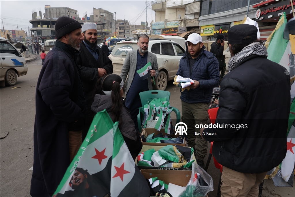 Трехзвездочный флаг Сирии появился в освобожденной Ракке