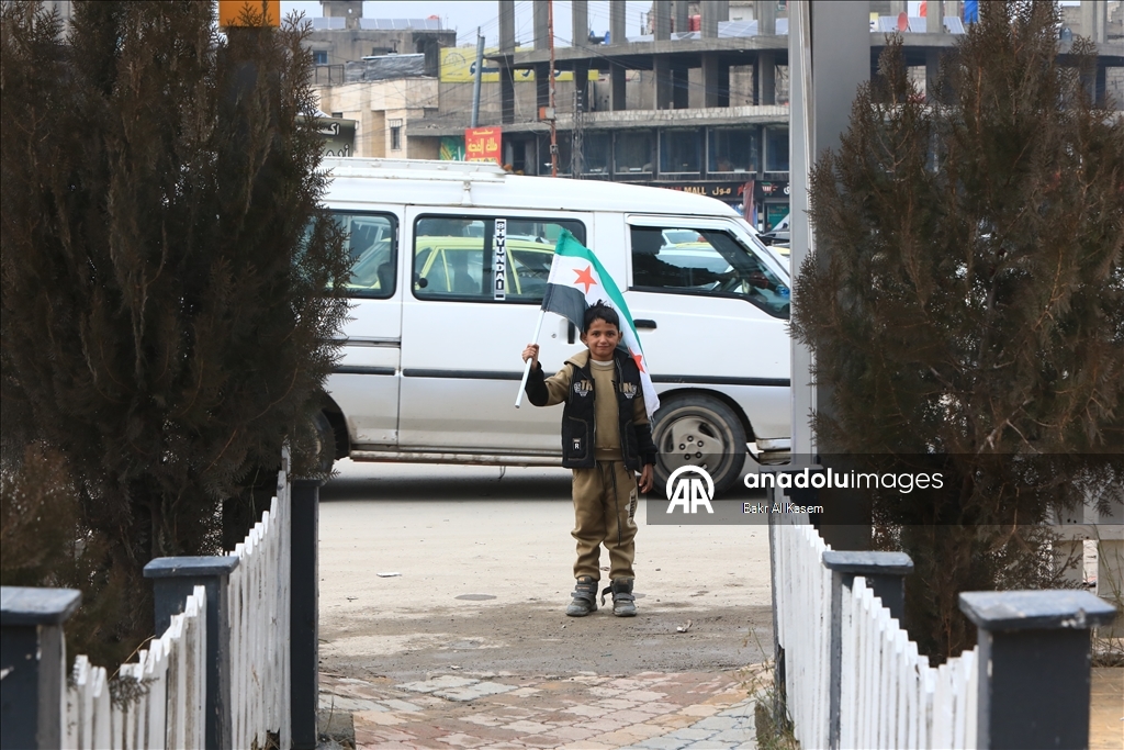 Трехзвездочный флаг Сирии появился в освобожденной Ракке