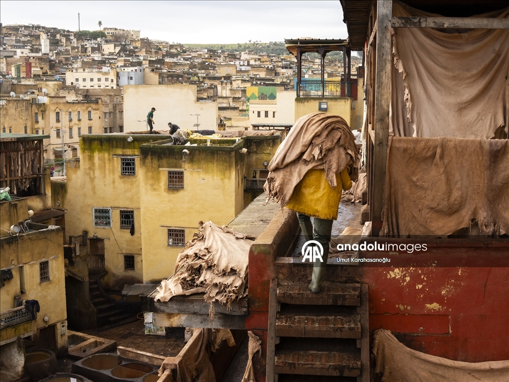 В марокканском Фесе продолжается традиционное кожевенное производство