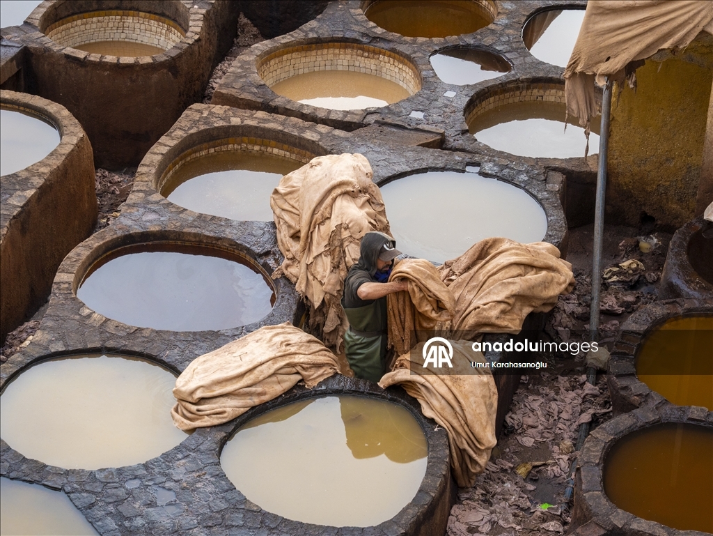 В марокканском Фесе продолжается традиционное кожевенное производство