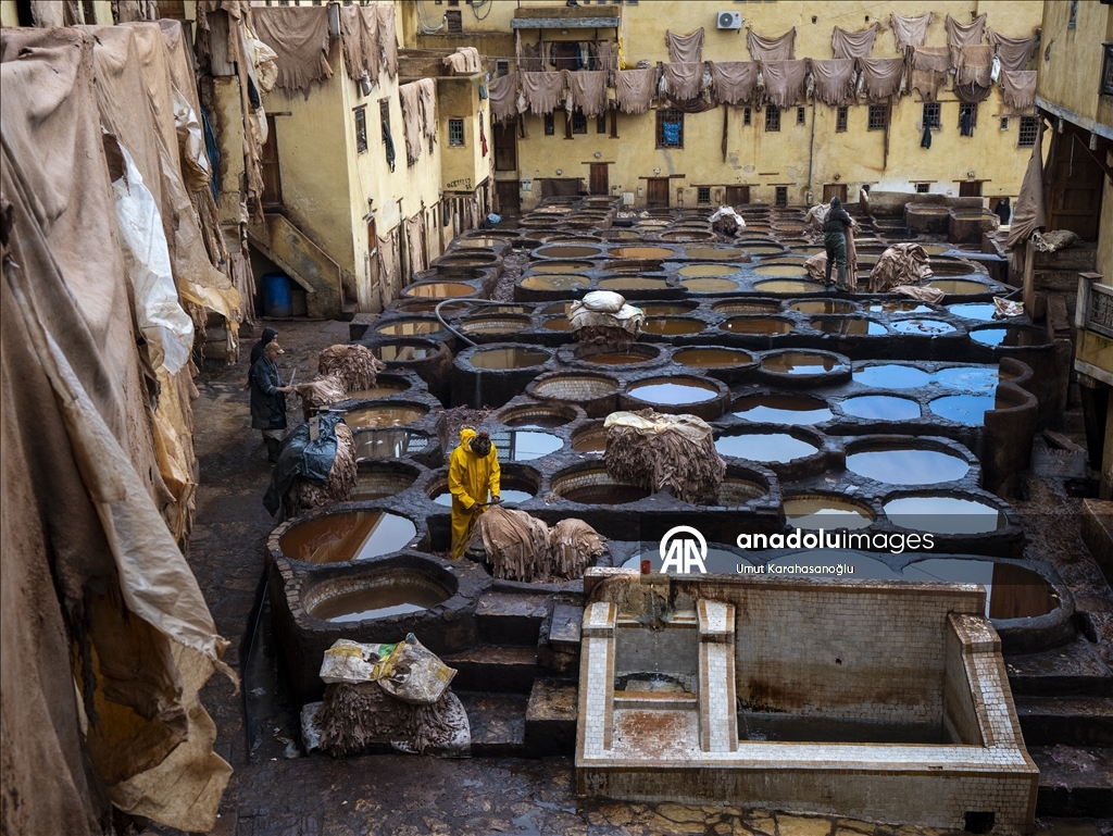 В марокканском Фесе продолжается традиционное кожевенное производство