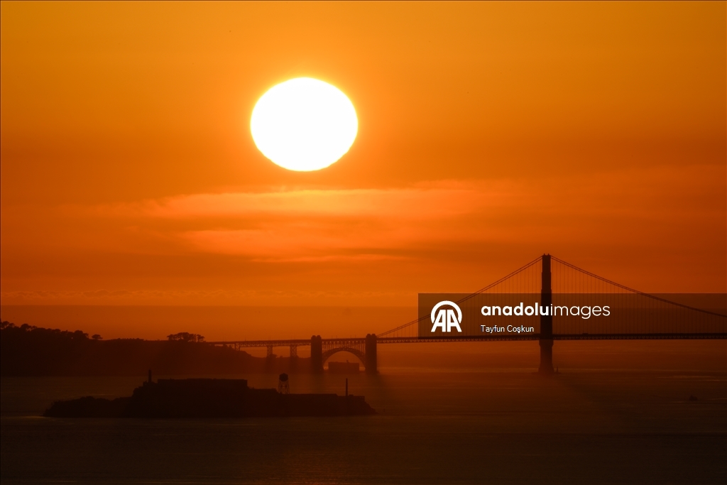 Закат над мостом Золотые Ворота, Сан-Франциско