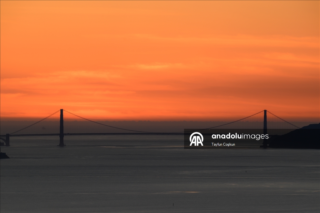 Закат над мостом Золотые Ворота, Сан-Франциско