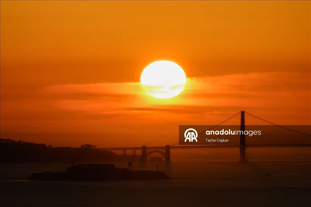 Закат над мостом Золотые Ворота, Сан-Франциско