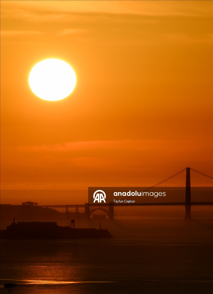 Закат над мостом Золотые Ворота, Сан-Франциско