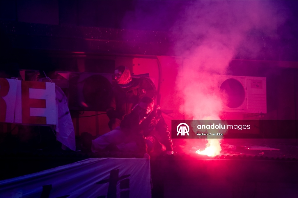 Demonstrators rally against Milano Cortina 2026 Winter Olympics