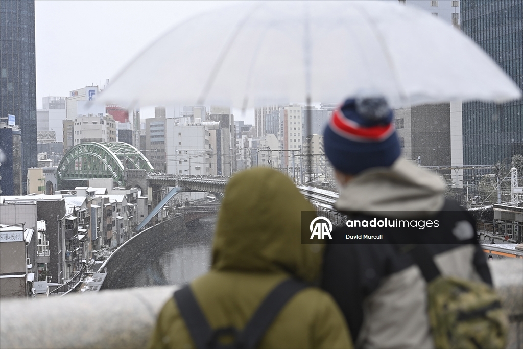 Japonya’nın başkenti Tokyo’da yılın ilk karı yağdı