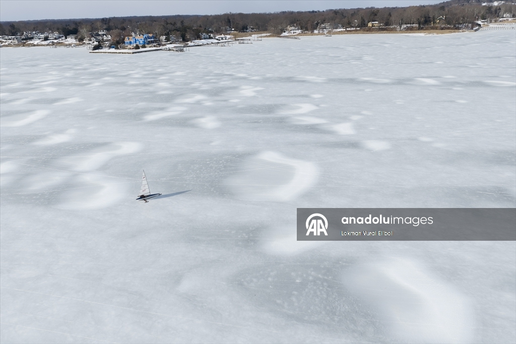 Red Bank’te Navesink Nehri kutup soğuğunun etkisiyle kısmen dondu