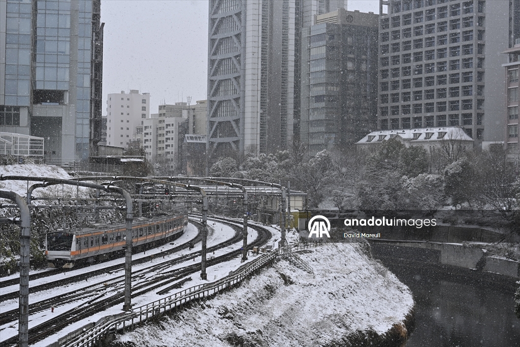 Japonya’nın başkenti Tokyo’da yılın ilk karı yağdı