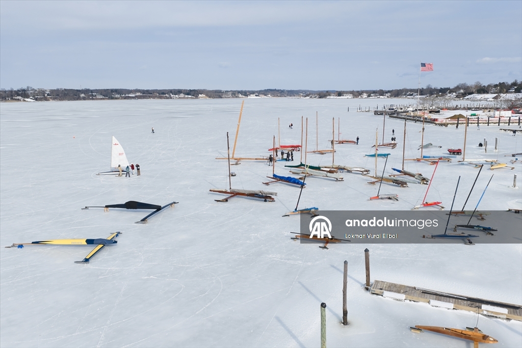 Red Bank’te Navesink Nehri kutup soğuğunun etkisiyle kısmen dondu
