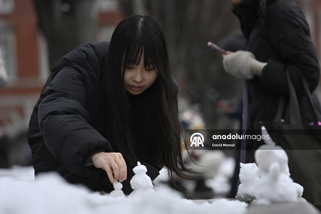 Japonya’nın başkenti Tokyo’da yılın ilk karı yağdı