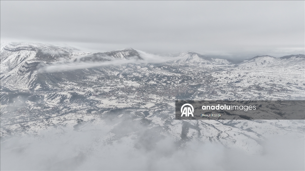 Snowmelt-fed waterfalls flow in Hakkari