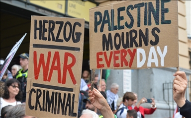 Pro-Palestinian rally in Melbourne against Herzog visit