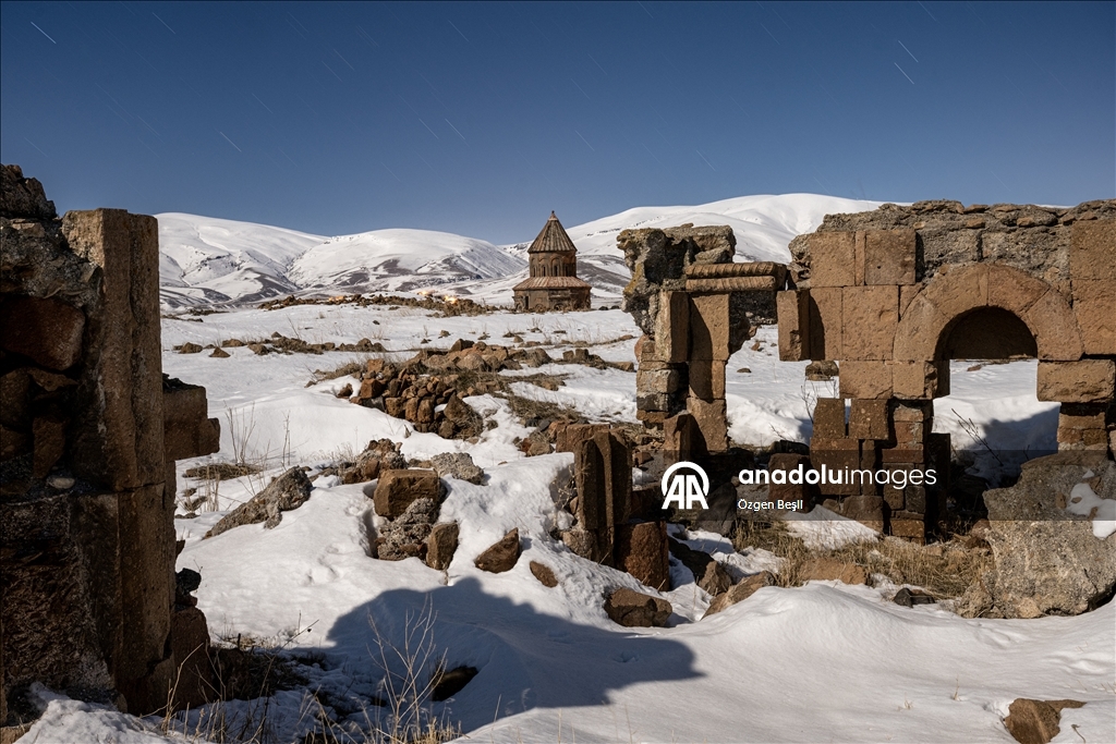 UNESCO Dünya Miras Listesi'ndeki tarihi Ani Ören Yeri'nde kış