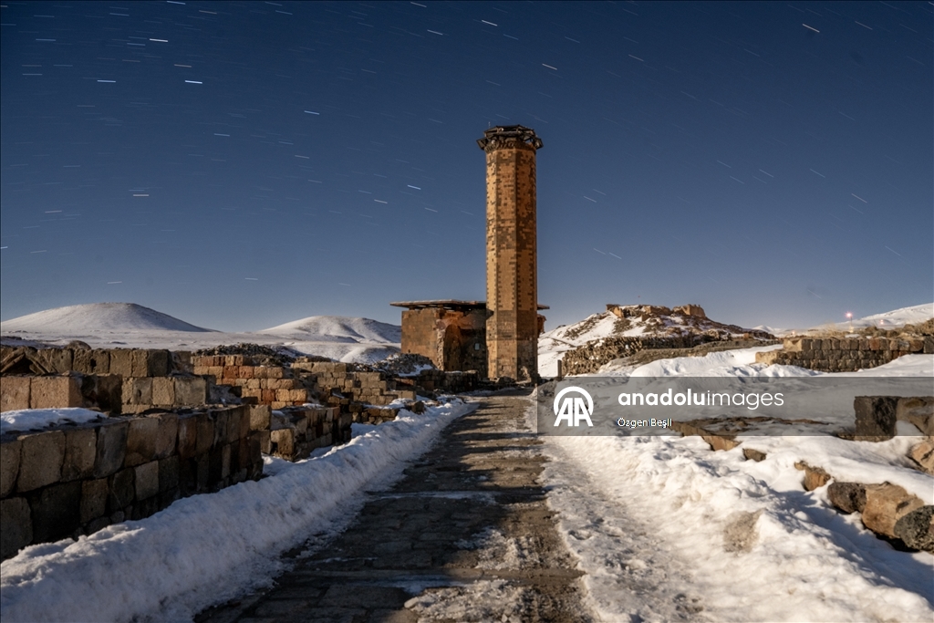 UNESCO Dünya Miras Listesi'ndeki tarihi Ani Ören Yeri'nde kış
