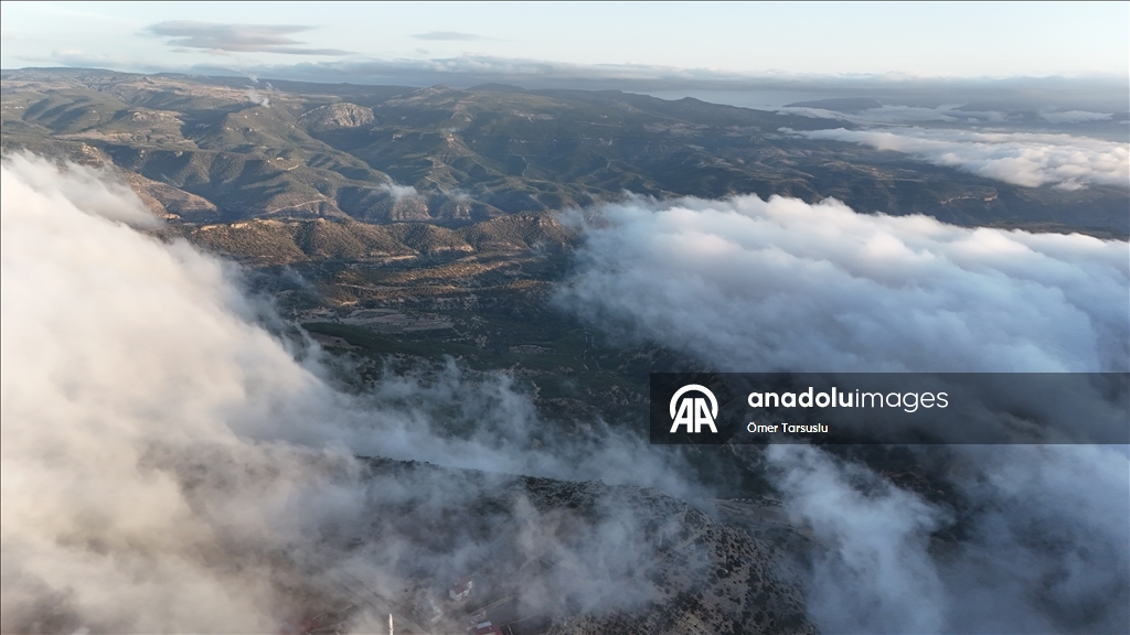 Mersin'de sis bulutu dronla görüntülendi