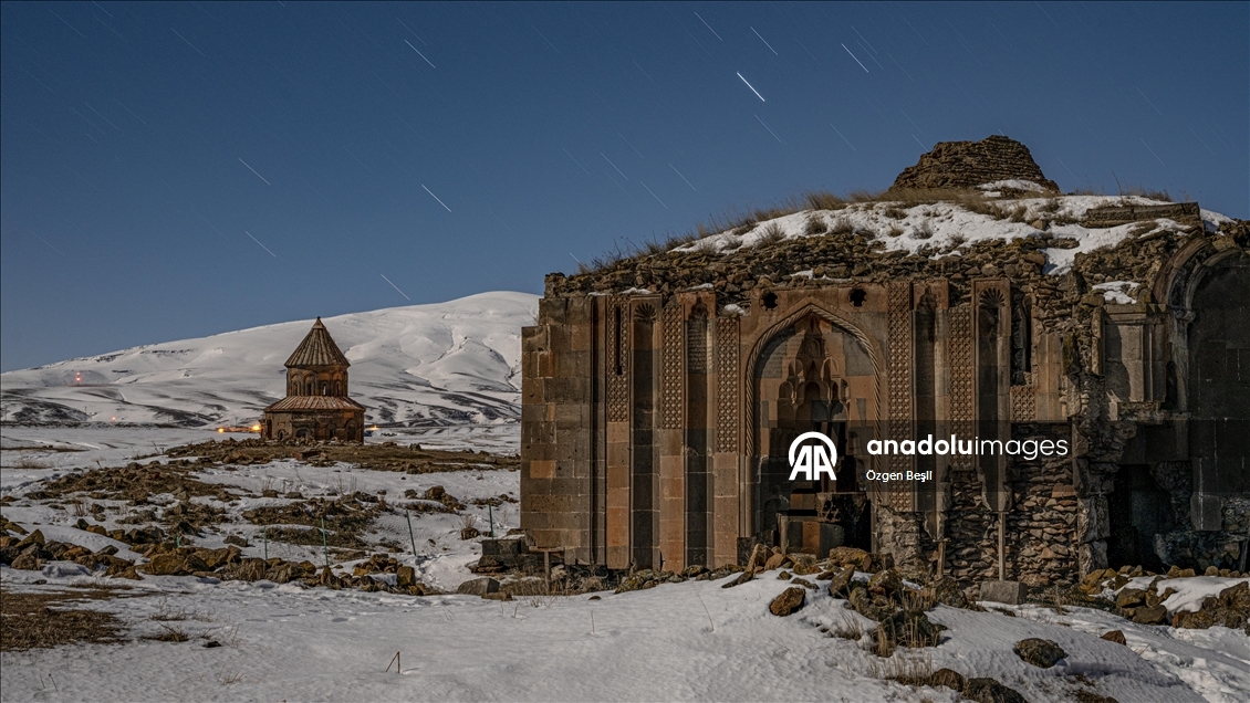 UNESCO Dünya Miras Listesi'ndeki tarihi Ani Ören Yeri'nde kış