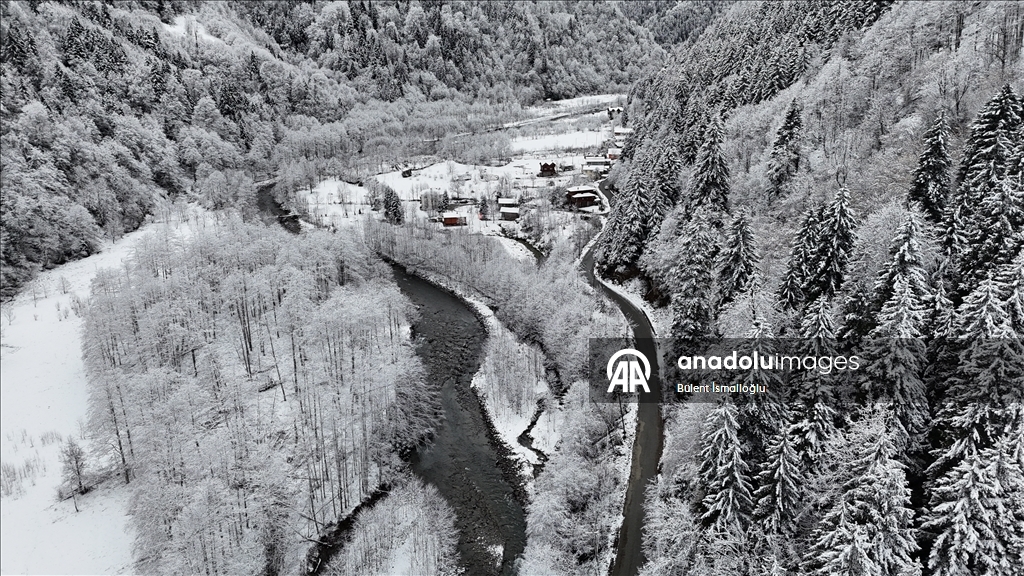 Zil Kale ve Ayder Yaylası beyaz örtüyle kaplandı