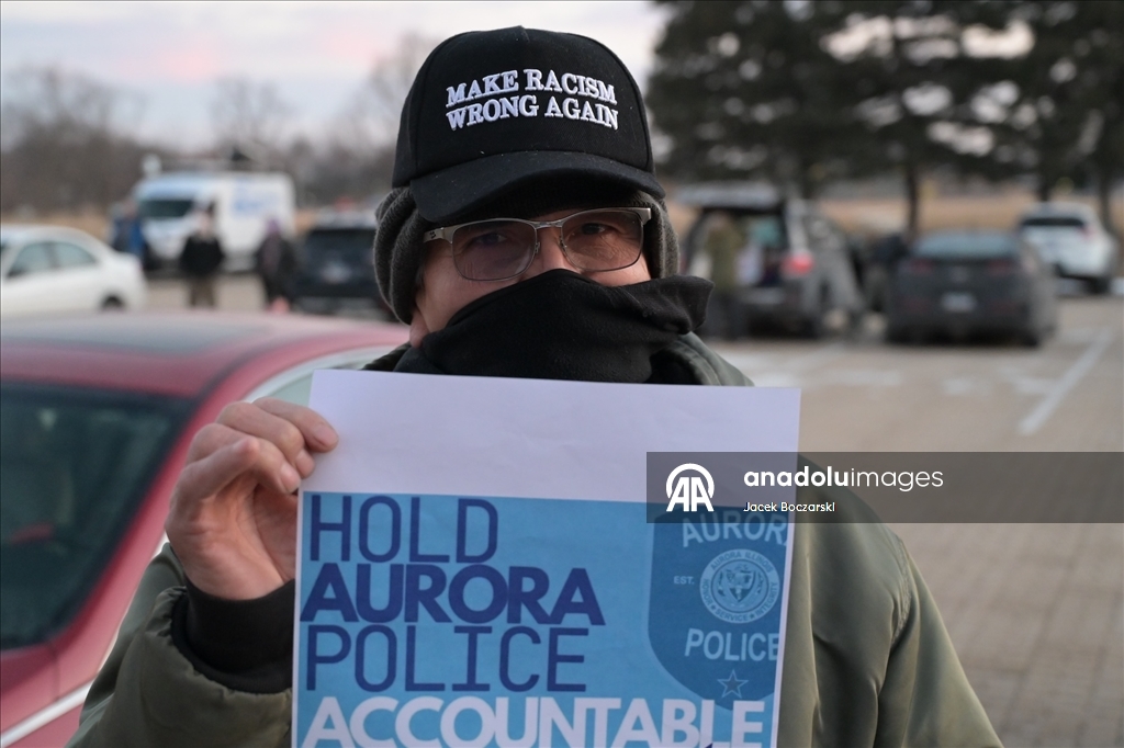 Demonstrators protest outside Aurora police headquarters over student detentions